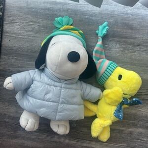Peanuts Snoopy and Woodstock Winter Stuffed Animal Set